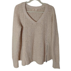 Moth by Anthropologie chunky knit wool blend flair waist sweater shirt top